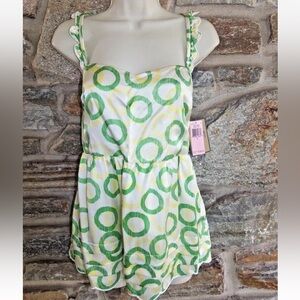 $188 NWT Juicy Couture 100% silk pond moss date top